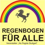 demo für alle unterstützer banner pegida regenbogen